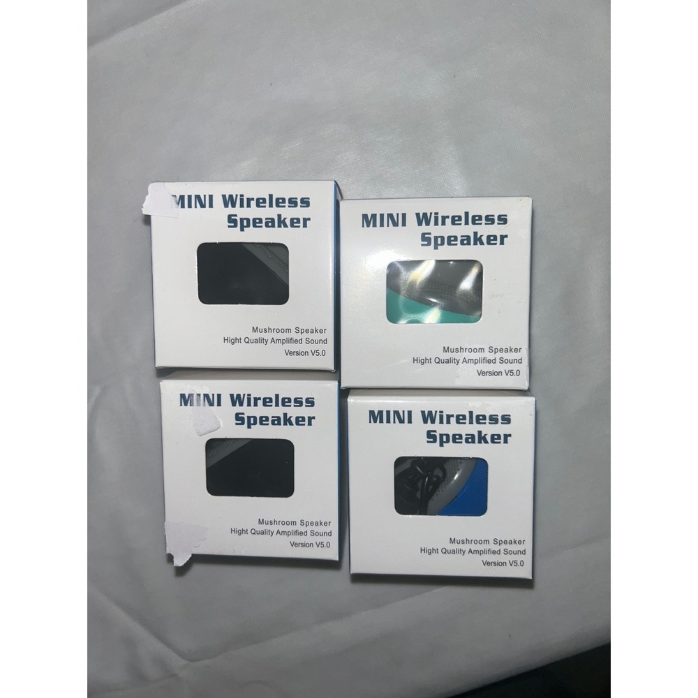 Mini Wireless Mushroom Speaker Bluetooth V5.0 Portable Suction Cup Blue Green - Picture 2 of 3
